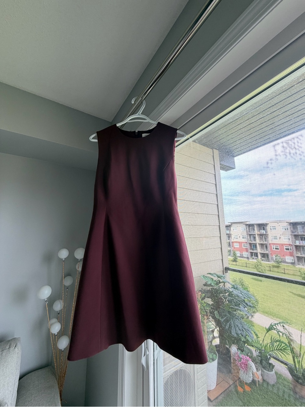 New without tags Babaton Sleeveless A-Line Dress in Wine